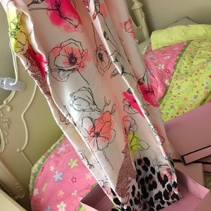 Victoria Secret PJ pant satin pants floral cougar 🌸✨ NWT